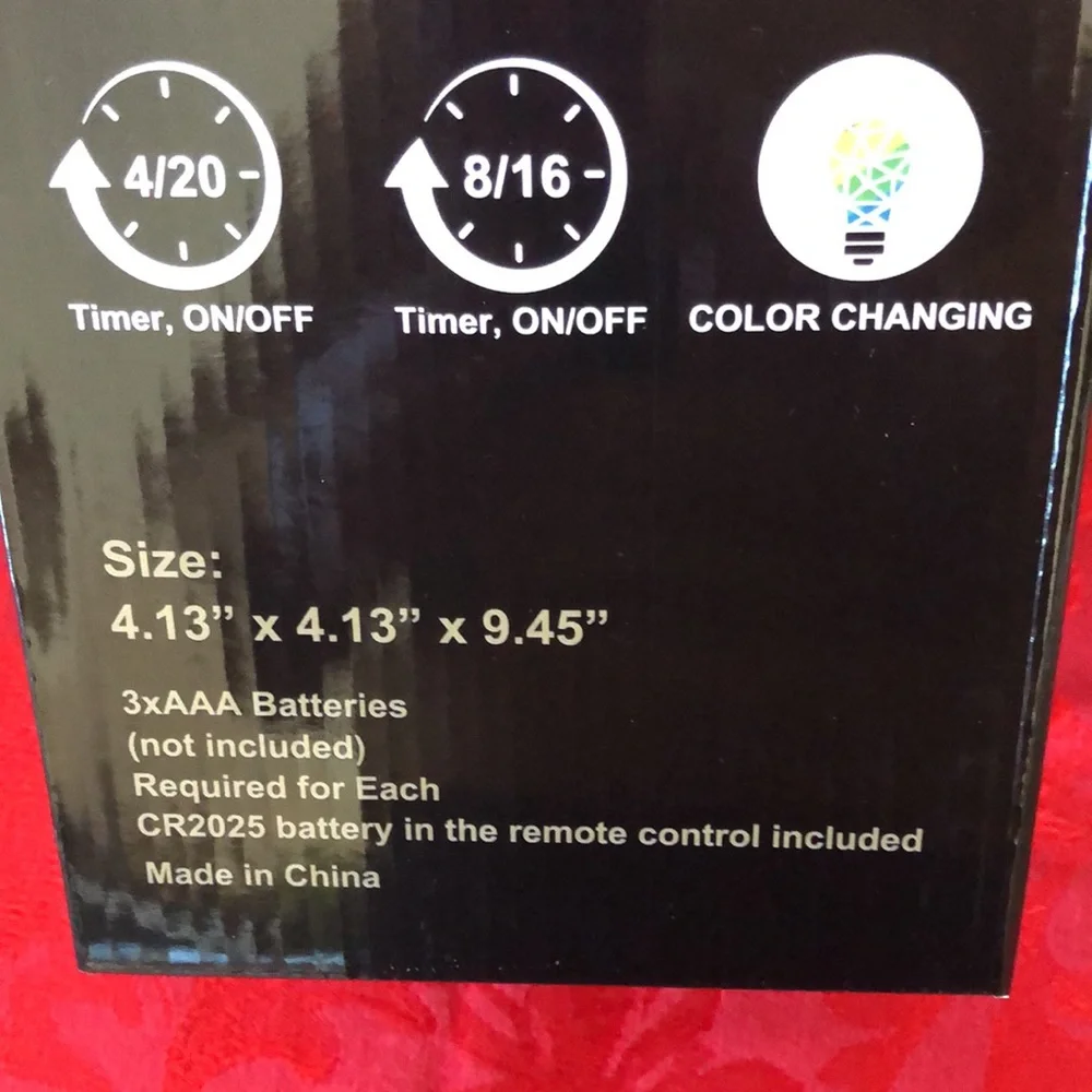 Remote LED color changing plastic lantern with removable Fall Winter decoration